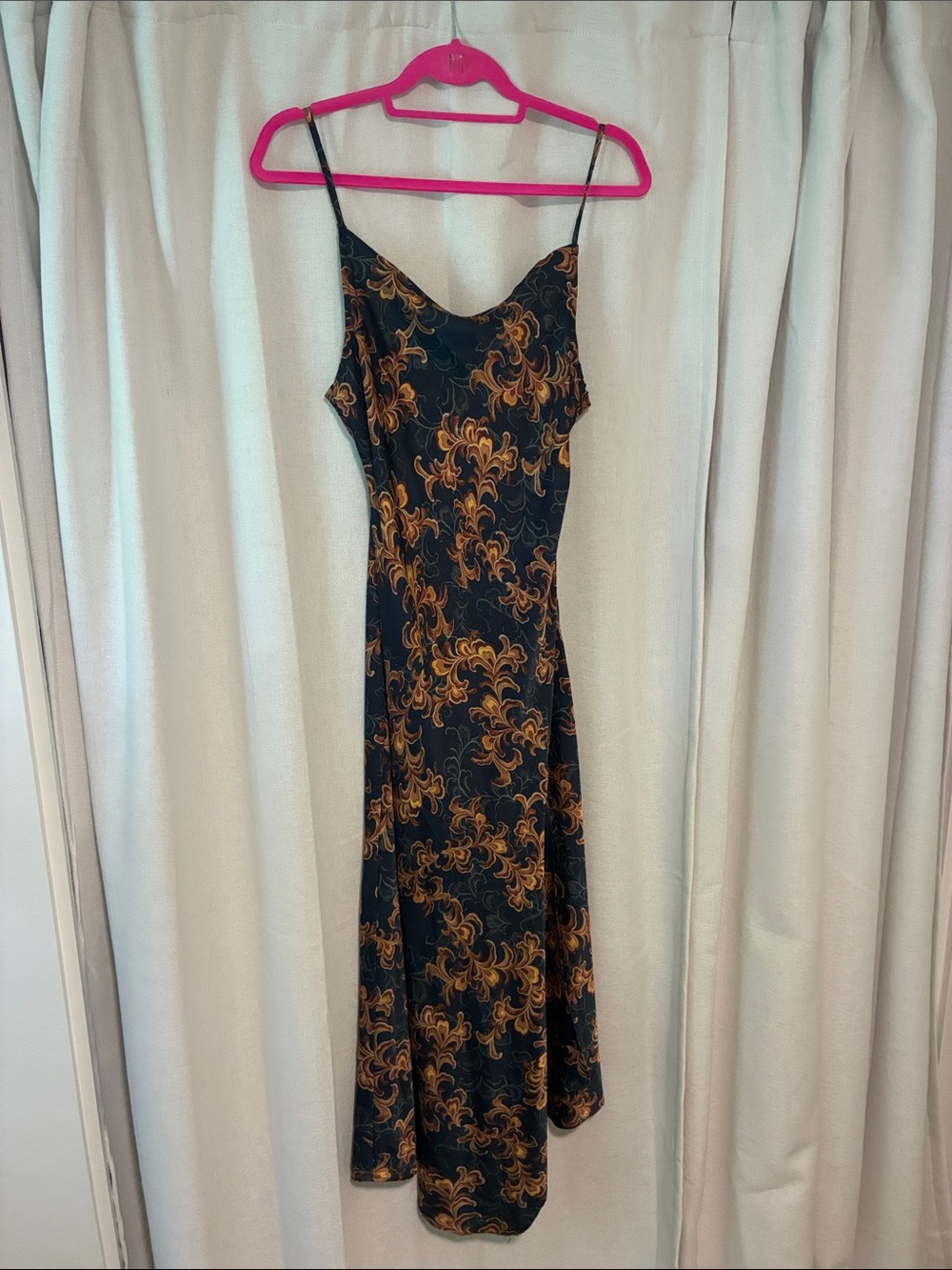 Vestige Navy/charcoal & Gold Floral Slip Dress - Worn once and dry cleaned.